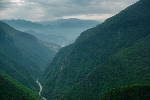 山间峡谷绿意盎然美景
