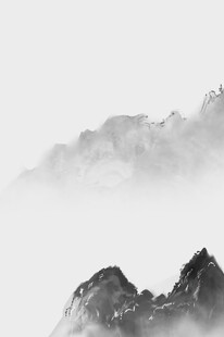 水墨山水间的朦胧意境