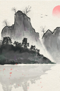 水墨山水间的诗意景致