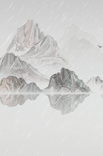 水墨山水倒影图