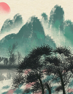水墨山水间的诗意景致