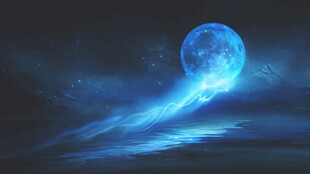 梦幻蓝色星球宇宙景象