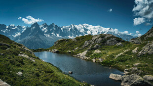 高山湖畔美景