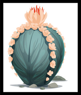 带花仙人掌插画