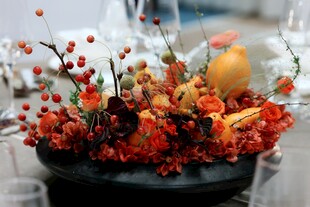 秋季主题餐桌花艺装饰