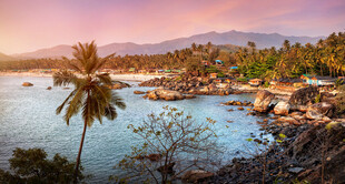 海滨黄昏美景