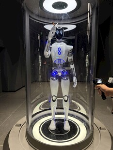 展示柜中的智能机器人