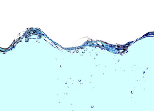 蓝色水波与气泡特写