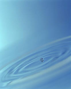 水滴入水泛起层层涟漪