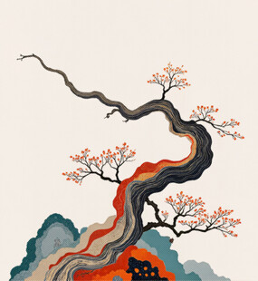 中国风山水风景古风画