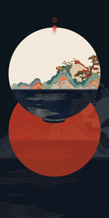 中国风山水风景古风画
