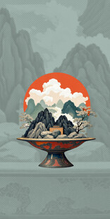 中国风山水风景古风画