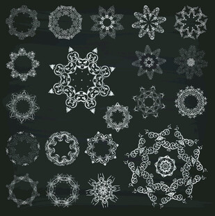 精美手绘雪花图案集合