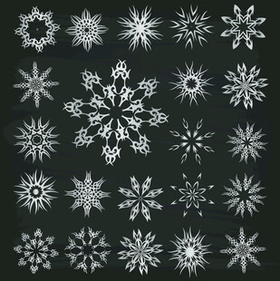 多样雪花图案设计素材
