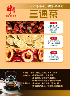 三通茶养生茶饮宣传图
