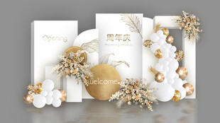 白色开业美陈