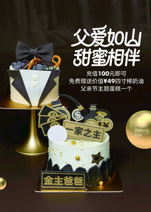 父亲节蛋糕海报