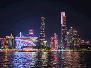 都市夜景江畔风光
