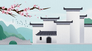 江南水乡古建筑风景图