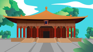 中式古建筑庙宇外观