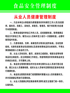 食品安全管理制度展示