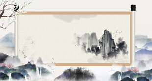 中式水墨山水装饰画意境图