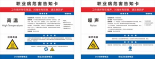 职业病危害 告知卡 高温 噪声