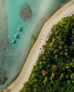 俯瞰美丽海岛沙滩景观