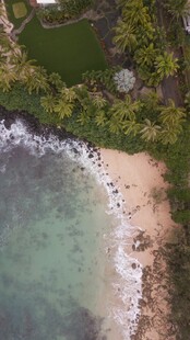 美丽海滨沙滩俯瞰景象
