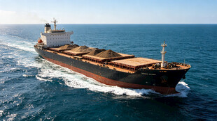 海上航行的大型货运轮船