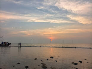 天津海边日出