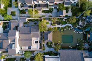 中式庭院住宅鸟瞰风光