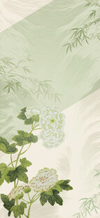 中式淡雅花卉背景图