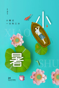小暑时节泛舟赏荷景象