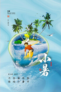 夏日海岛冲浪美好瞬间