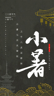 小暑节气传统元素海报