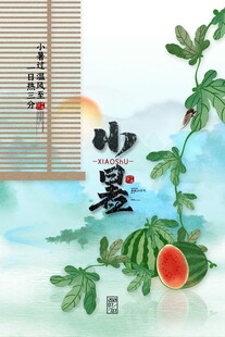 小暑时节西瓜藤蔓与美景