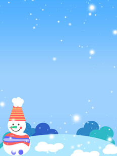 雪地中的可爱雪人