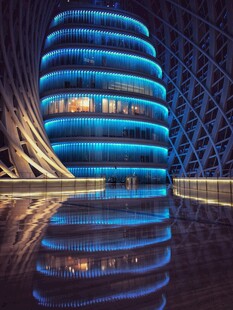 璀璨夜景中的独特建筑