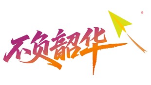 不负韶华艺术字设计