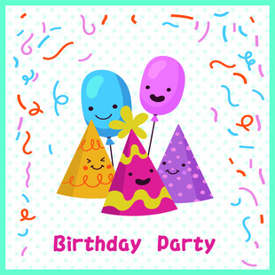 欢乐生日派对插画