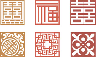 中式传统雕花纹样图案
