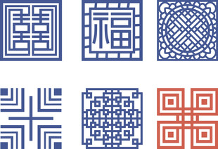 中式镂空几何图案纹样