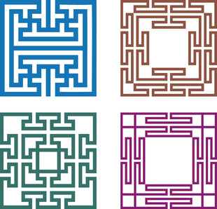 中式镂空方型窗花