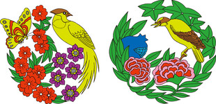 中国风传统花鸟花卉图案