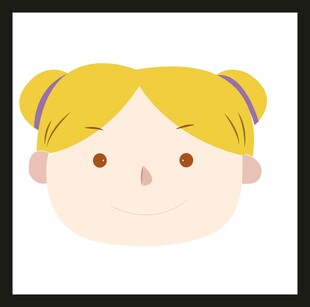 扎双马尾的可爱小女孩