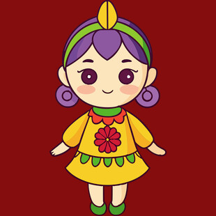 可爱民族风卡通女孩形象