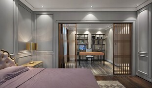 现代简约风格卧室与书房