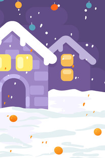 冬日雪景中的温馨小屋