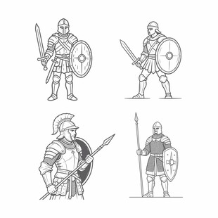 古代战士形象插画